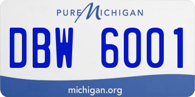 MI license plate DBW6001