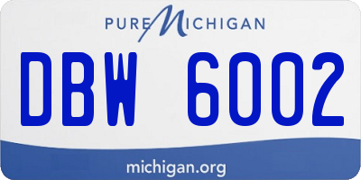 MI license plate DBW6002