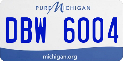 MI license plate DBW6004