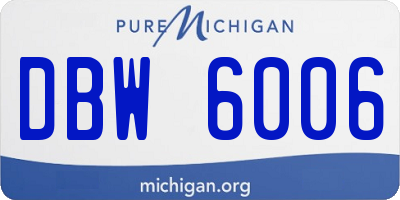 MI license plate DBW6006