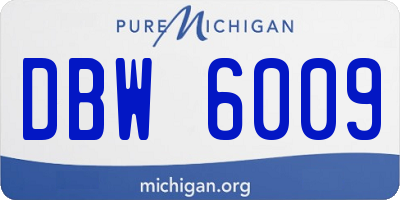 MI license plate DBW6009