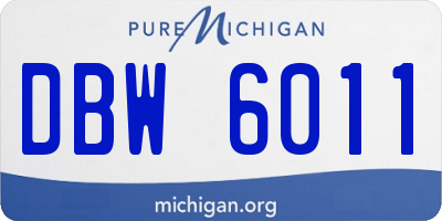 MI license plate DBW6011