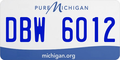 MI license plate DBW6012