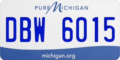 MI license plate DBW6015