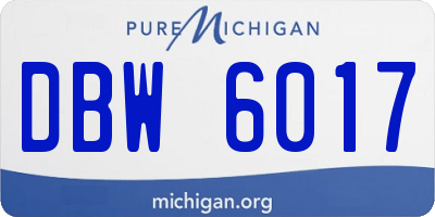 MI license plate DBW6017