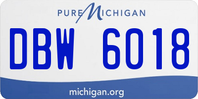 MI license plate DBW6018