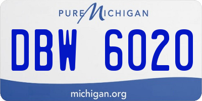 MI license plate DBW6020
