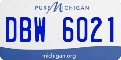 MI license plate DBW6021