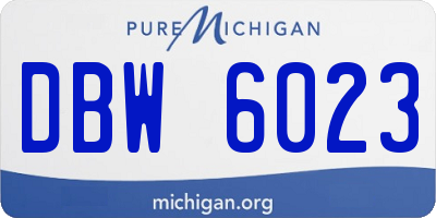 MI license plate DBW6023