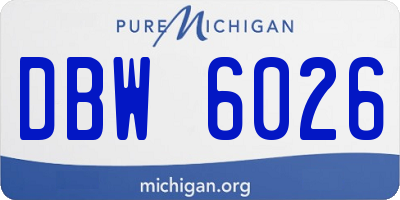 MI license plate DBW6026