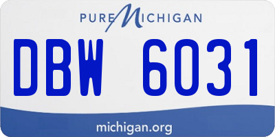MI license plate DBW6031