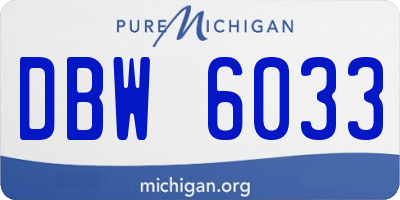 MI license plate DBW6033