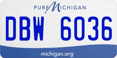 MI license plate DBW6036
