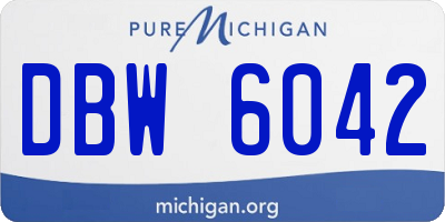 MI license plate DBW6042