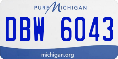 MI license plate DBW6043