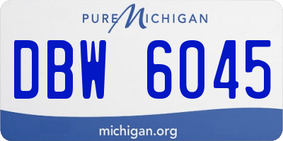 MI license plate DBW6045