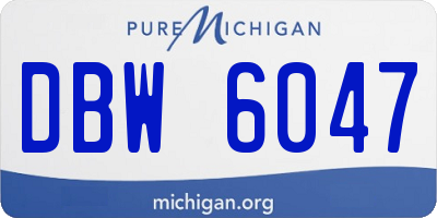 MI license plate DBW6047