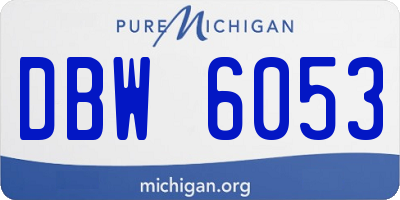 MI license plate DBW6053