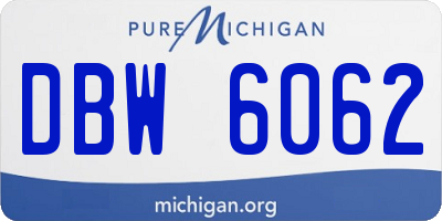 MI license plate DBW6062