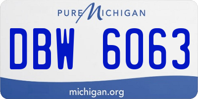 MI license plate DBW6063