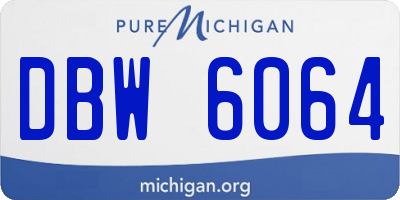 MI license plate DBW6064