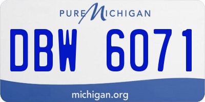 MI license plate DBW6071