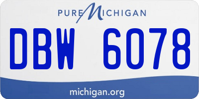 MI license plate DBW6078
