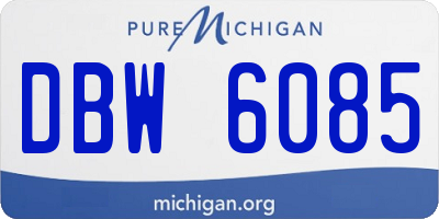 MI license plate DBW6085