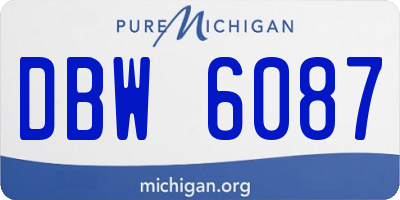 MI license plate DBW6087