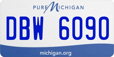 MI license plate DBW6090