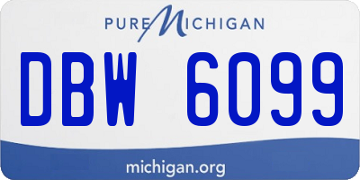 MI license plate DBW6099