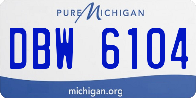 MI license plate DBW6104