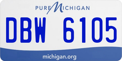 MI license plate DBW6105