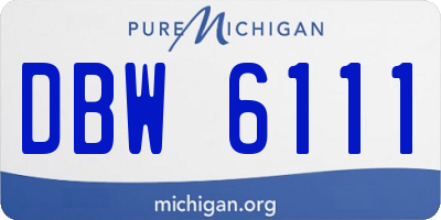 MI license plate DBW6111