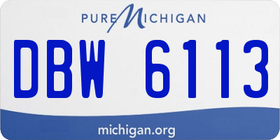 MI license plate DBW6113
