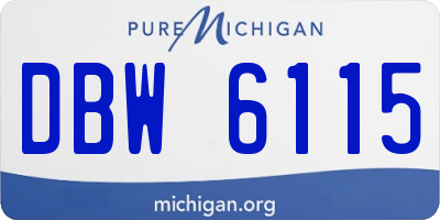 MI license plate DBW6115