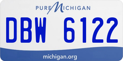 MI license plate DBW6122