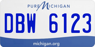 MI license plate DBW6123