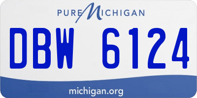 MI license plate DBW6124