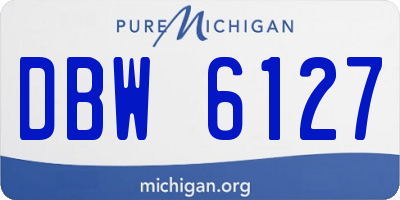 MI license plate DBW6127