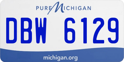 MI license plate DBW6129