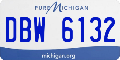 MI license plate DBW6132