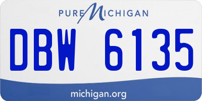 MI license plate DBW6135