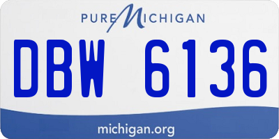 MI license plate DBW6136