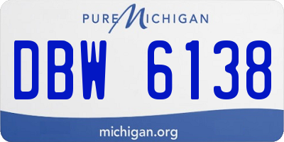 MI license plate DBW6138