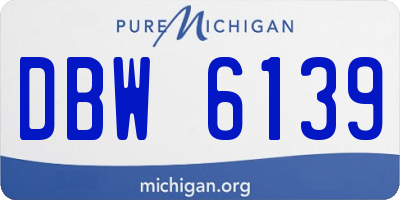 MI license plate DBW6139