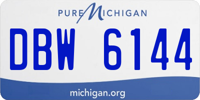 MI license plate DBW6144