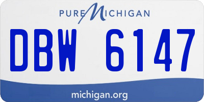 MI license plate DBW6147