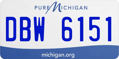 MI license plate DBW6151