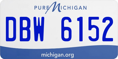 MI license plate DBW6152